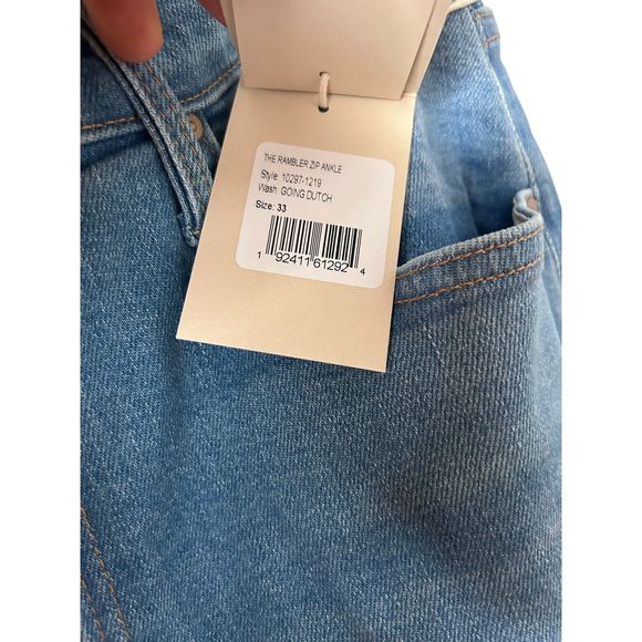 NWT Mother The Rambler Zip Ankle Jeans Wash Going Dutch Size 33 - Picture 7 of 8